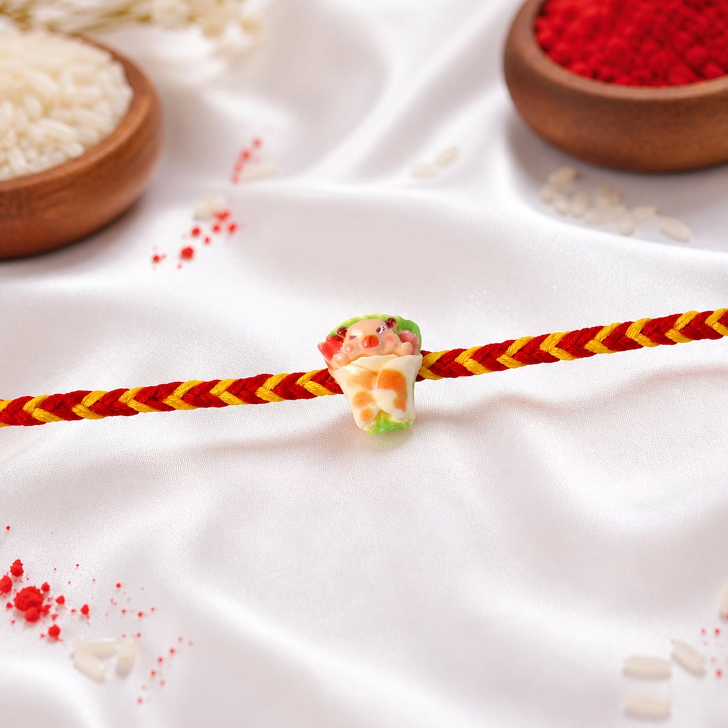 Side view of elegant lightweight Rakhi for brothers