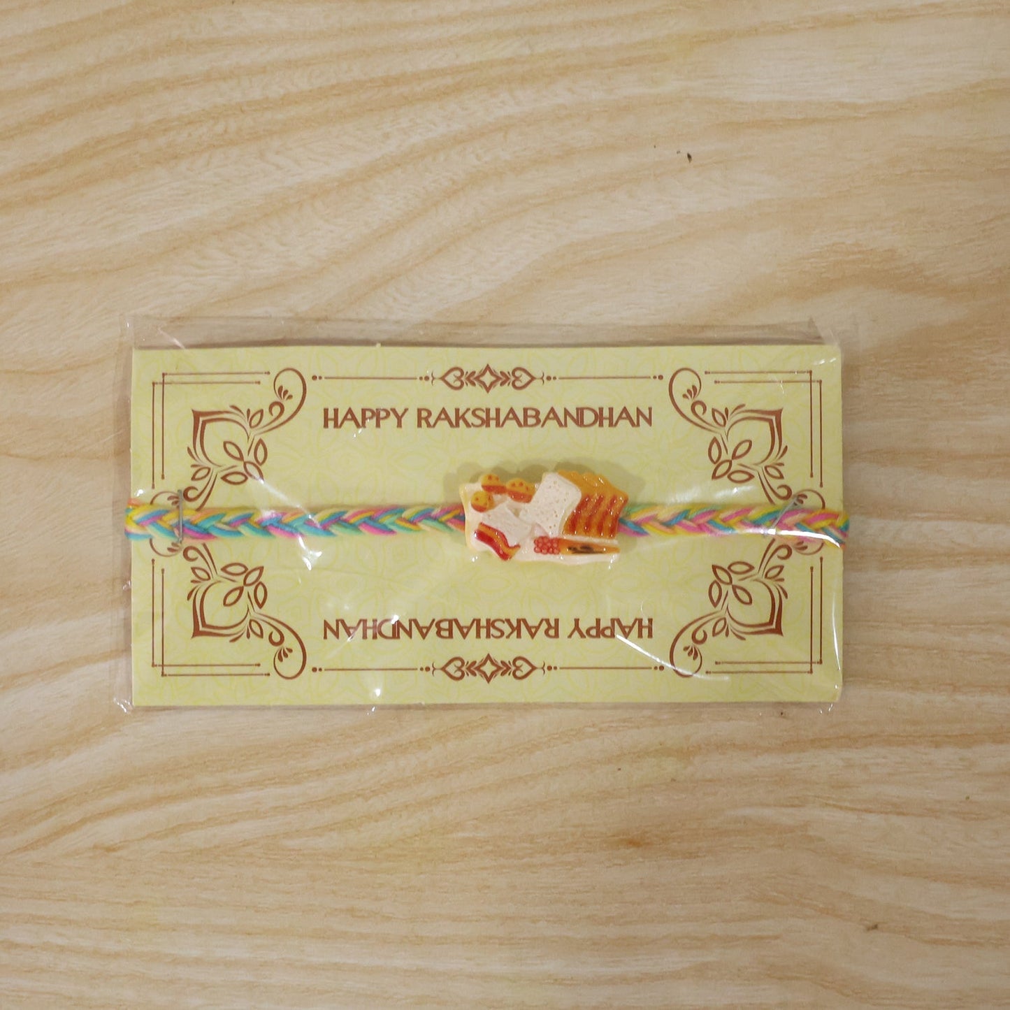 Packaging view of stylish designer rakhi for brother