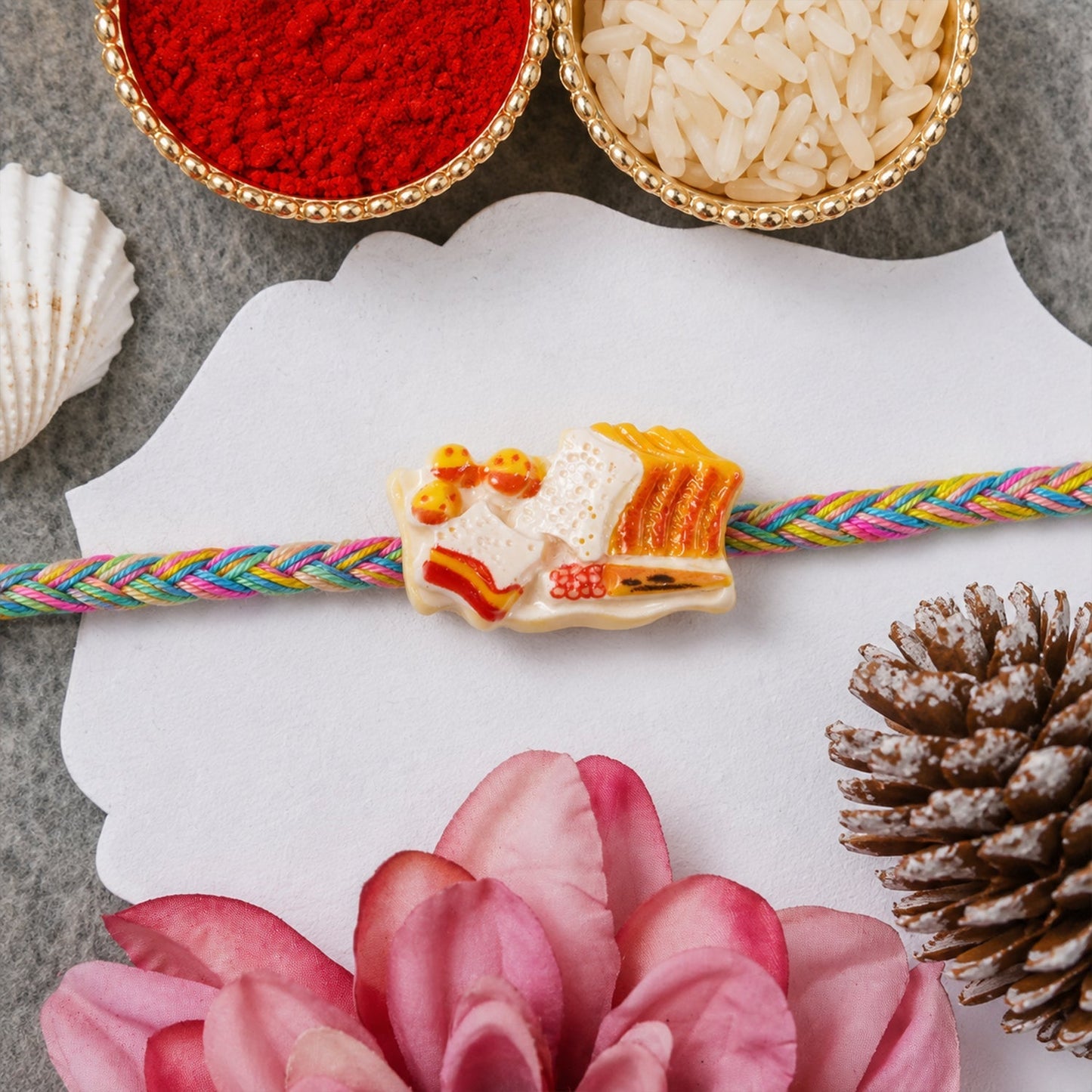 Festive and neat finishing of designer rakhi with premium look