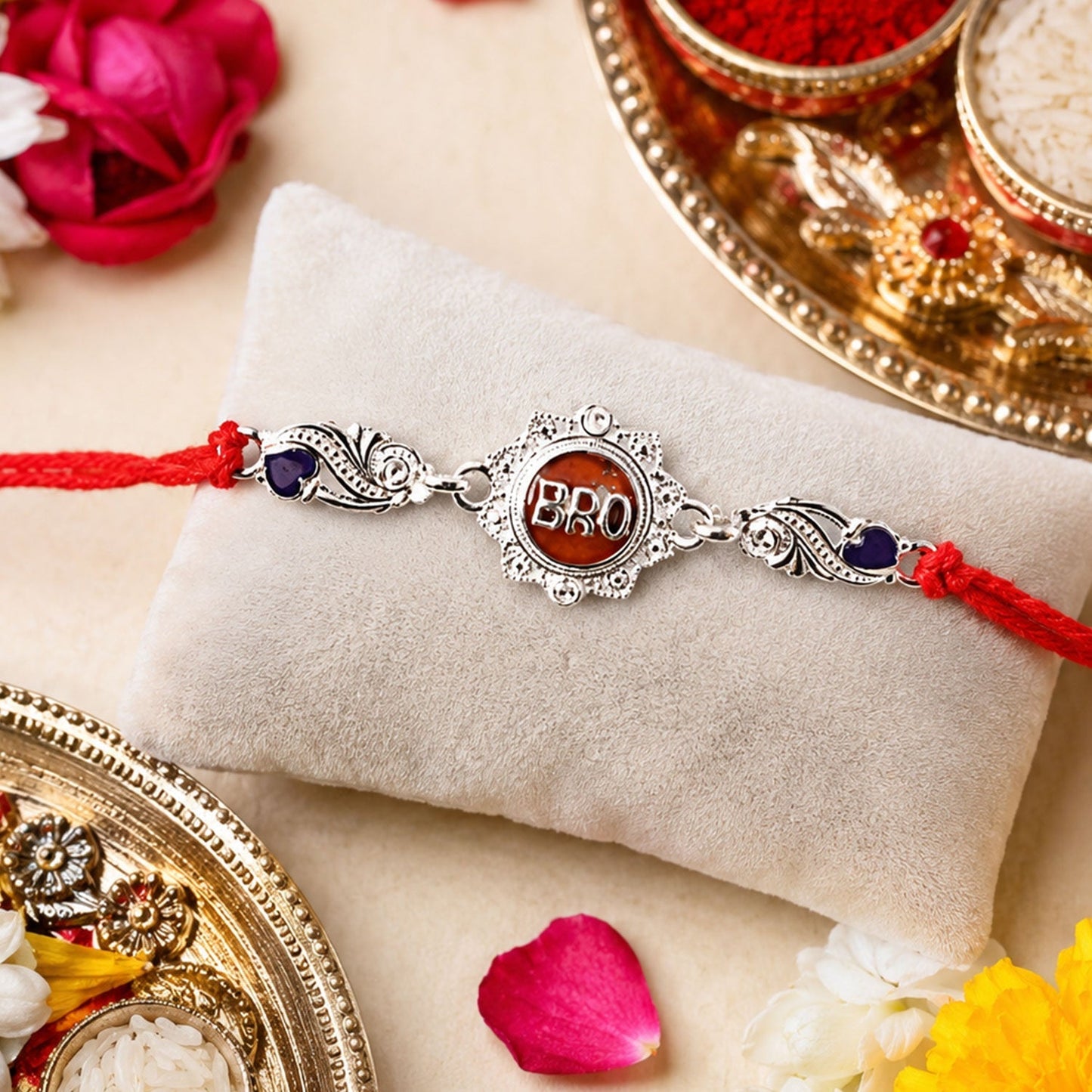 Rakhi tied on wrist for celebration