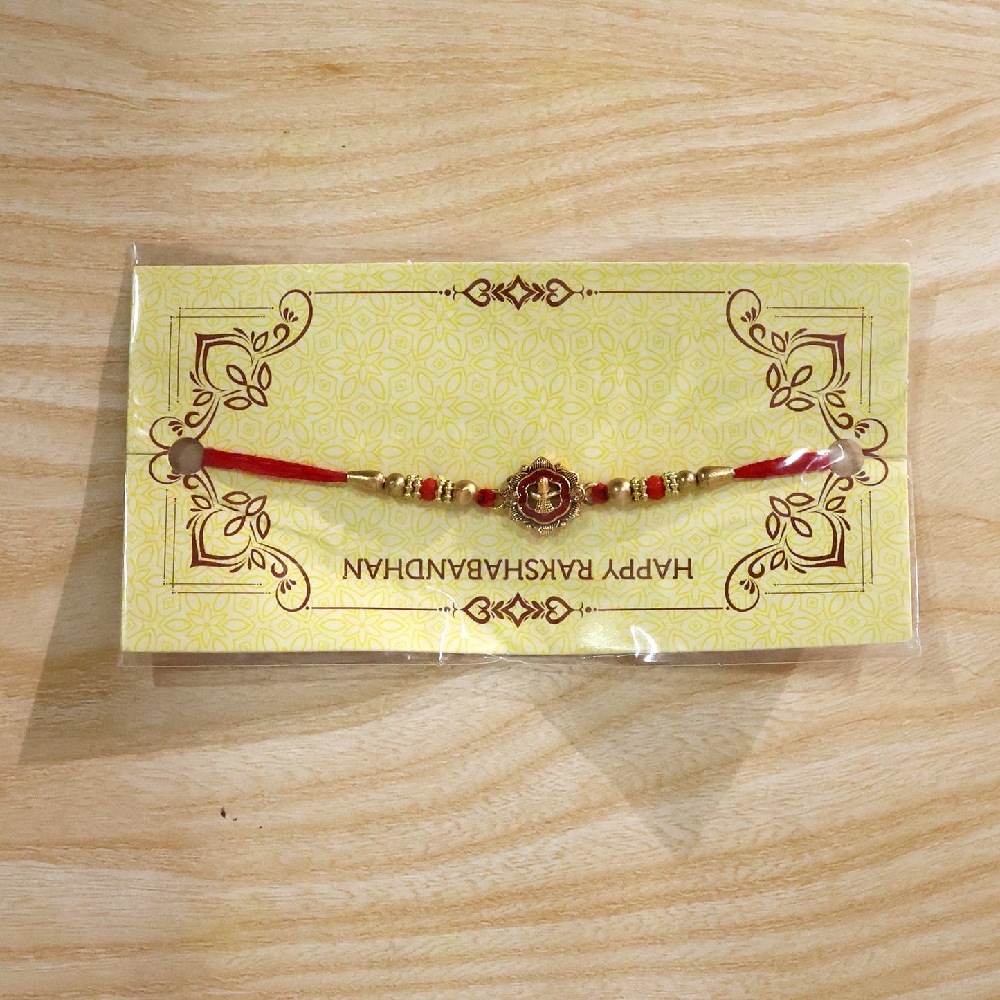 Decorative Antique Shivling floral beaded Rakhi with beads detail