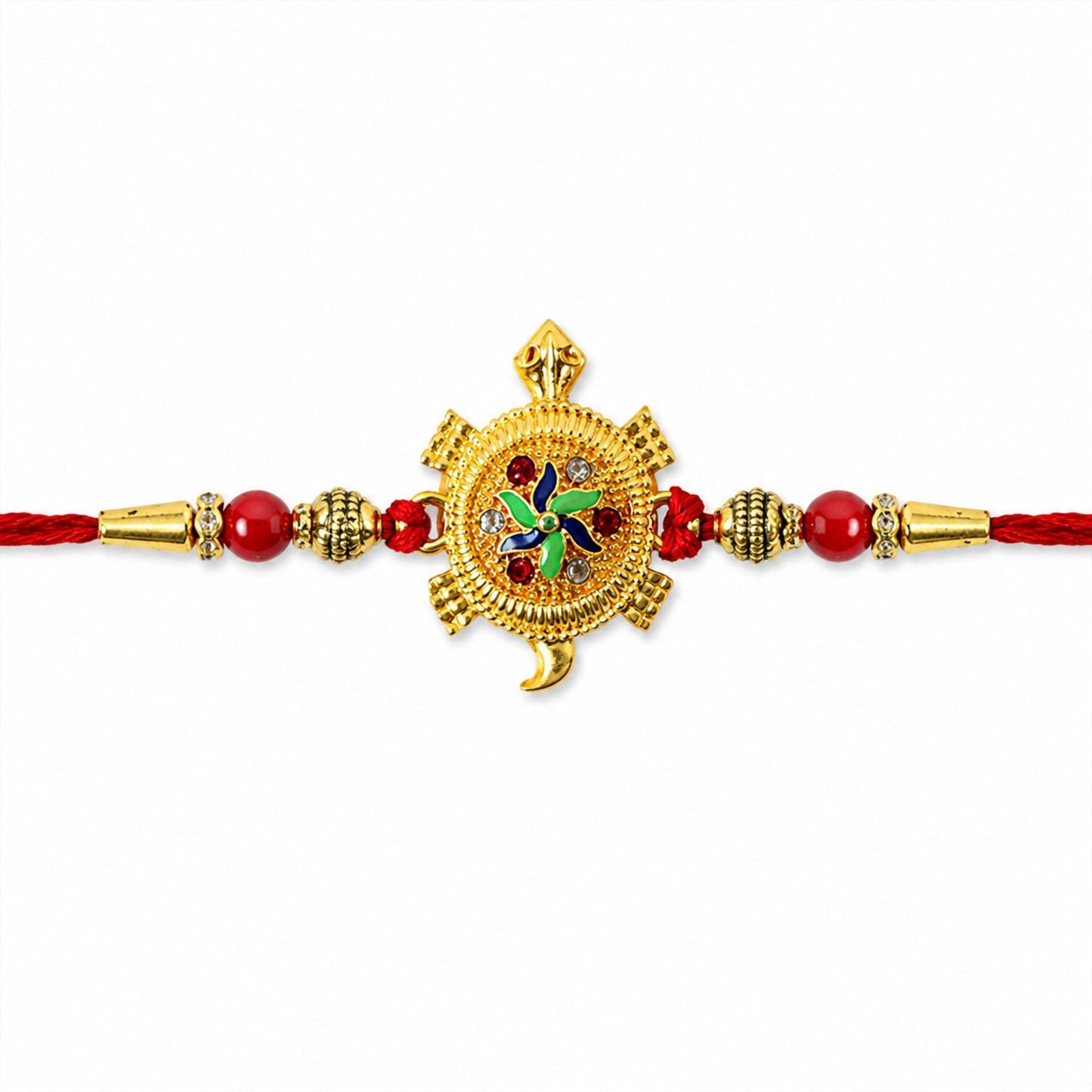 Beautifully crafted Golden Tortoise Rakhi for brother, perfect for Raksha Bandhan