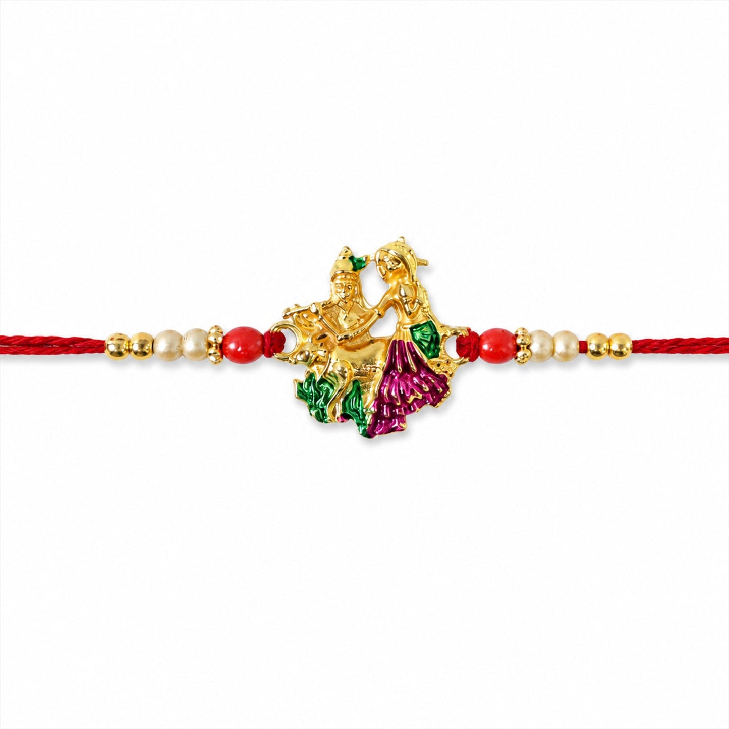 Beautifully crafted colorful meenakari Rakhi with elegant details
