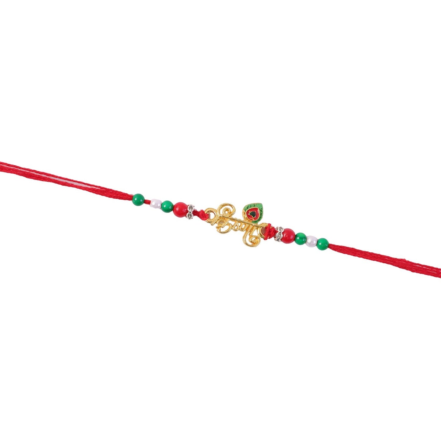 Festive Rakhi design with beads and traditional motifs for Raksha Bandhan