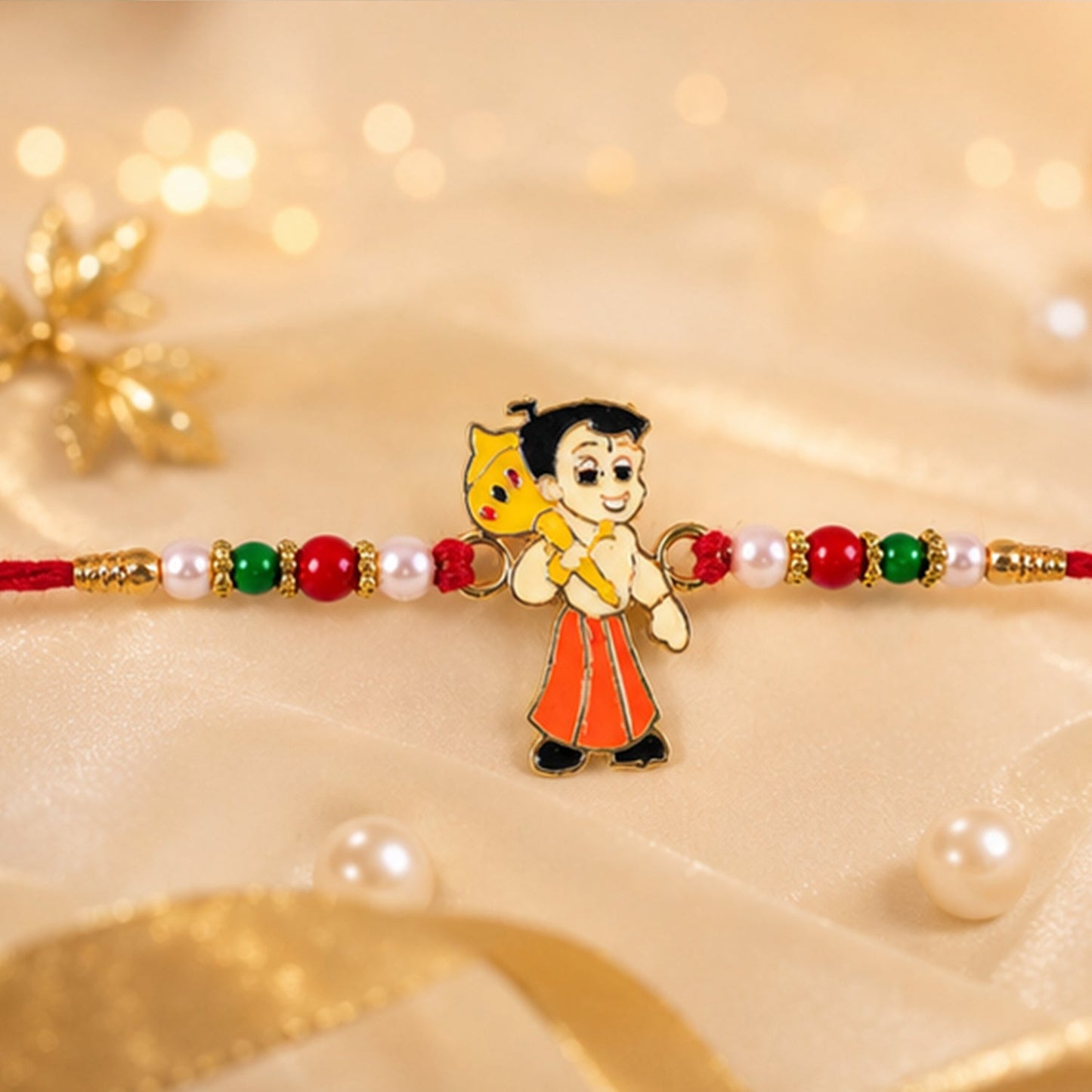 Designer Chhota Bheem rakhi displayed for Raksha Bandhan celebrations.
