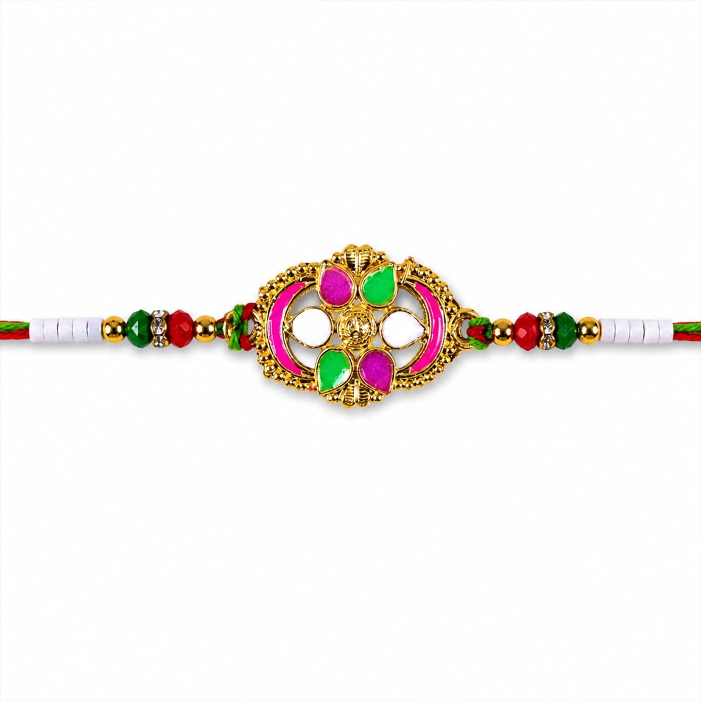 Elegant packaging of traditional Rakhi, ready for gifting.