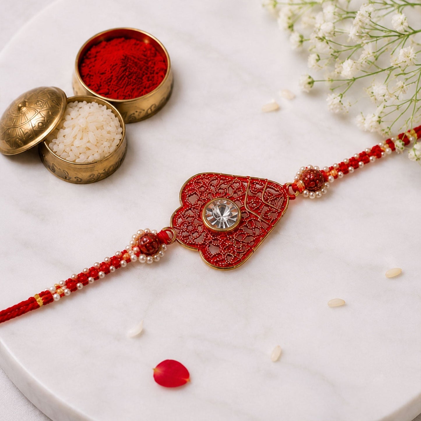 Rakhi wrapped on a wrist showcasing its festive appeal.