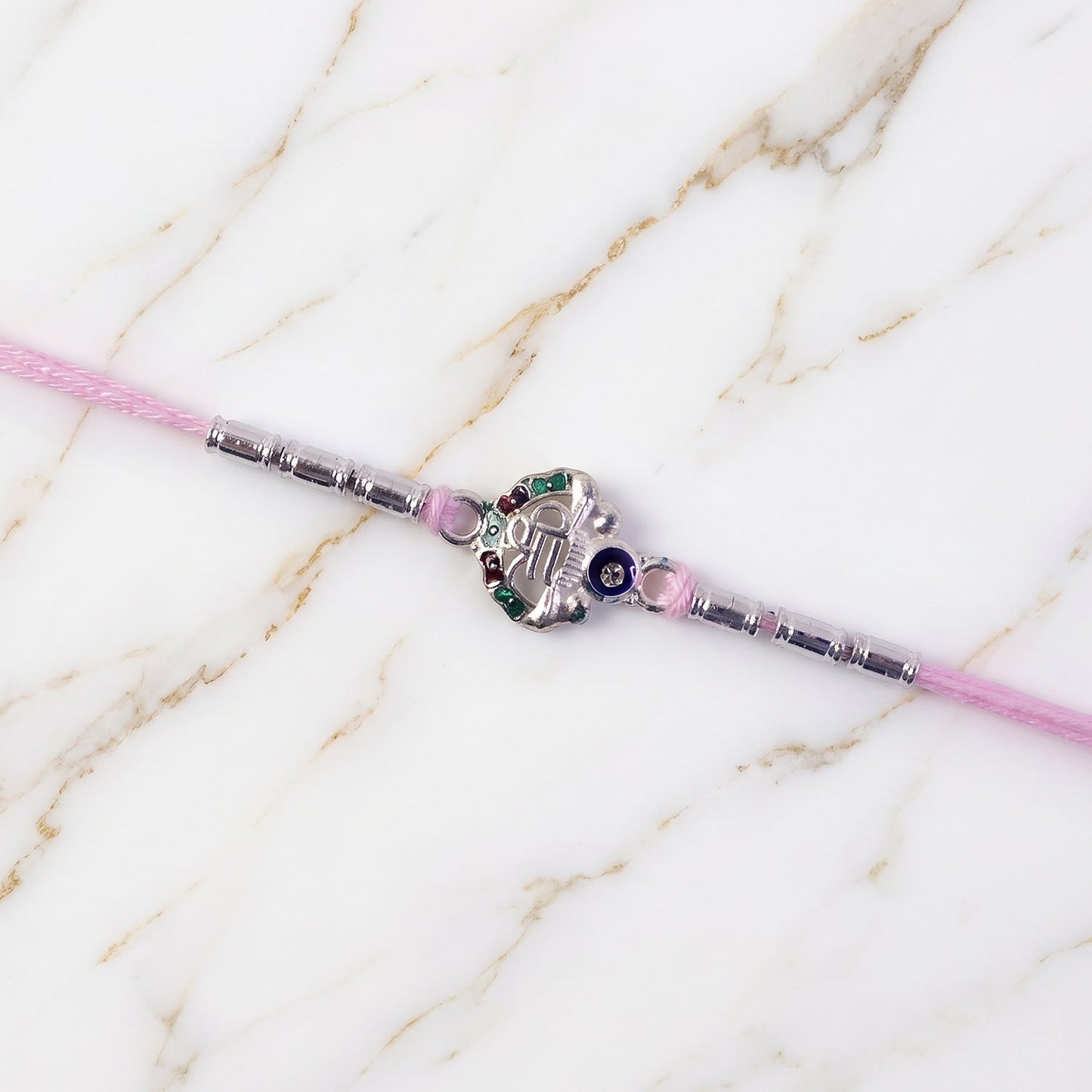 Elegant colourful beads Rakhi with vibrant accents