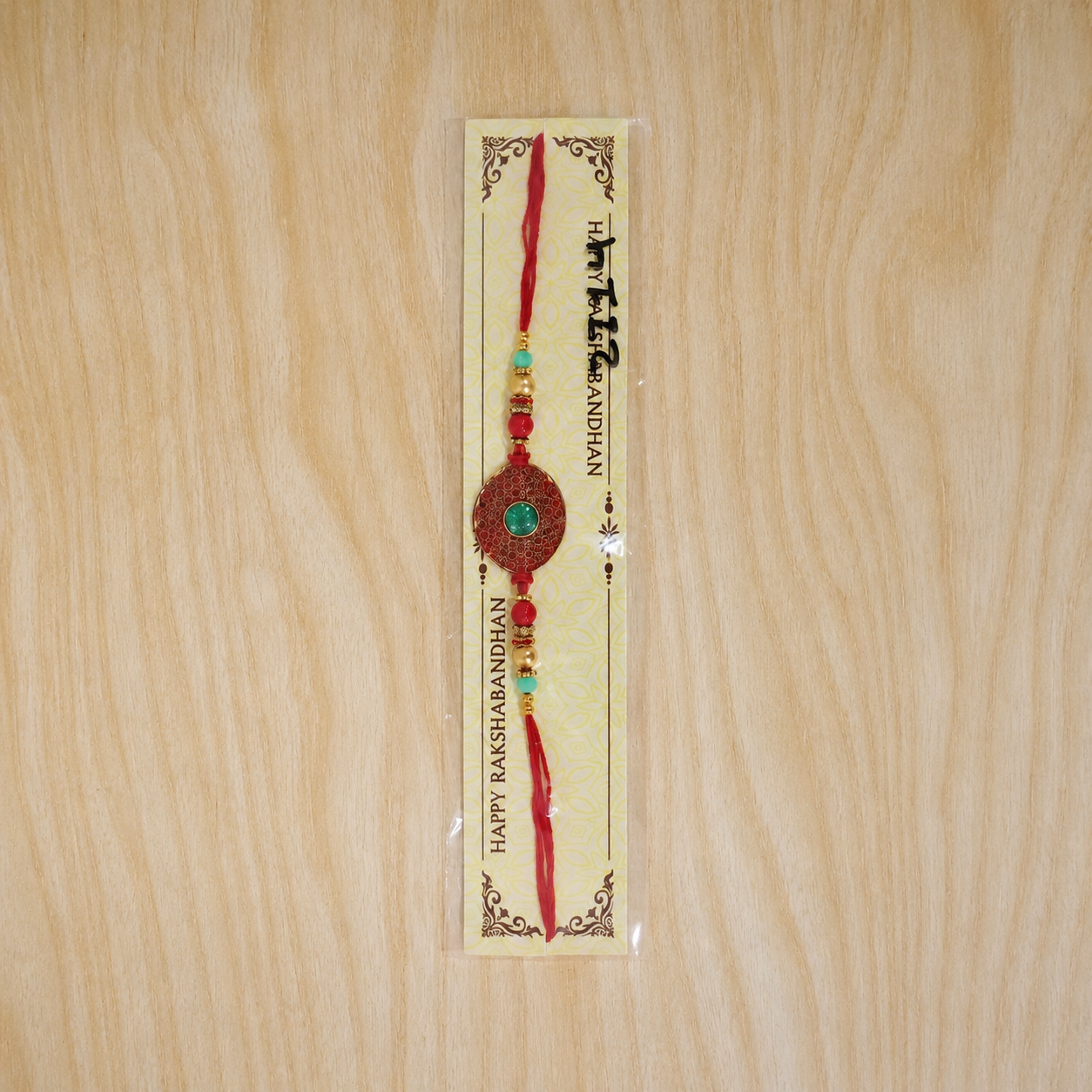 Stylish bohemian themed Rakhi with elegant decorative beads
