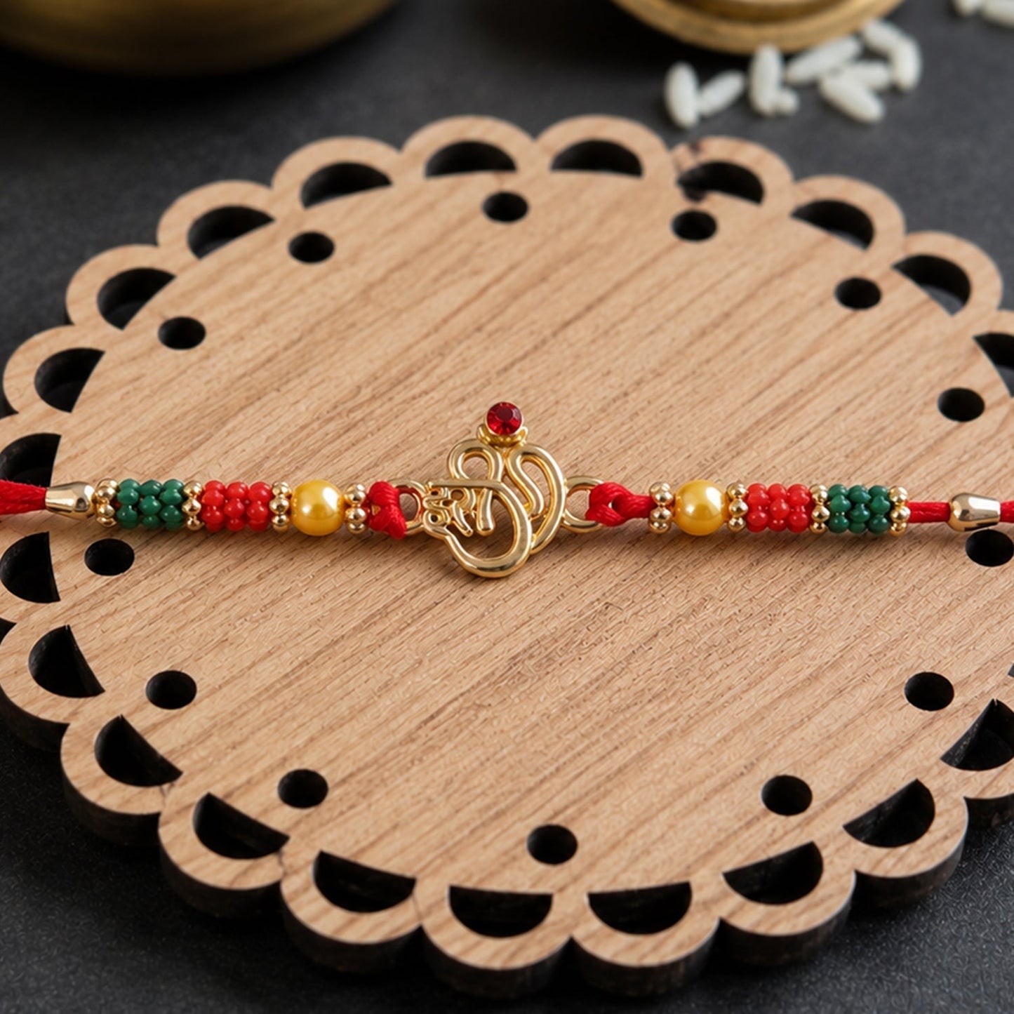 Elegant Rakhi featuring attractive beadwork and stylish thread for brothers