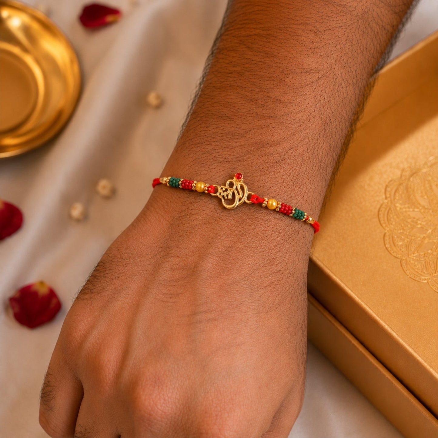 Stylish traditional Rakhi with detailed finishing and attractive in design