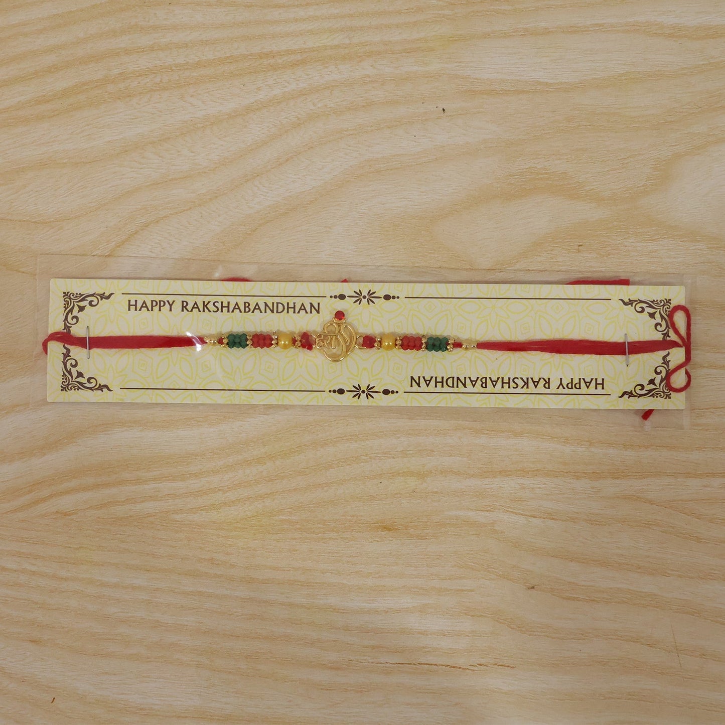 Elegant traditional Rakhi with beads and innovative design for brothers