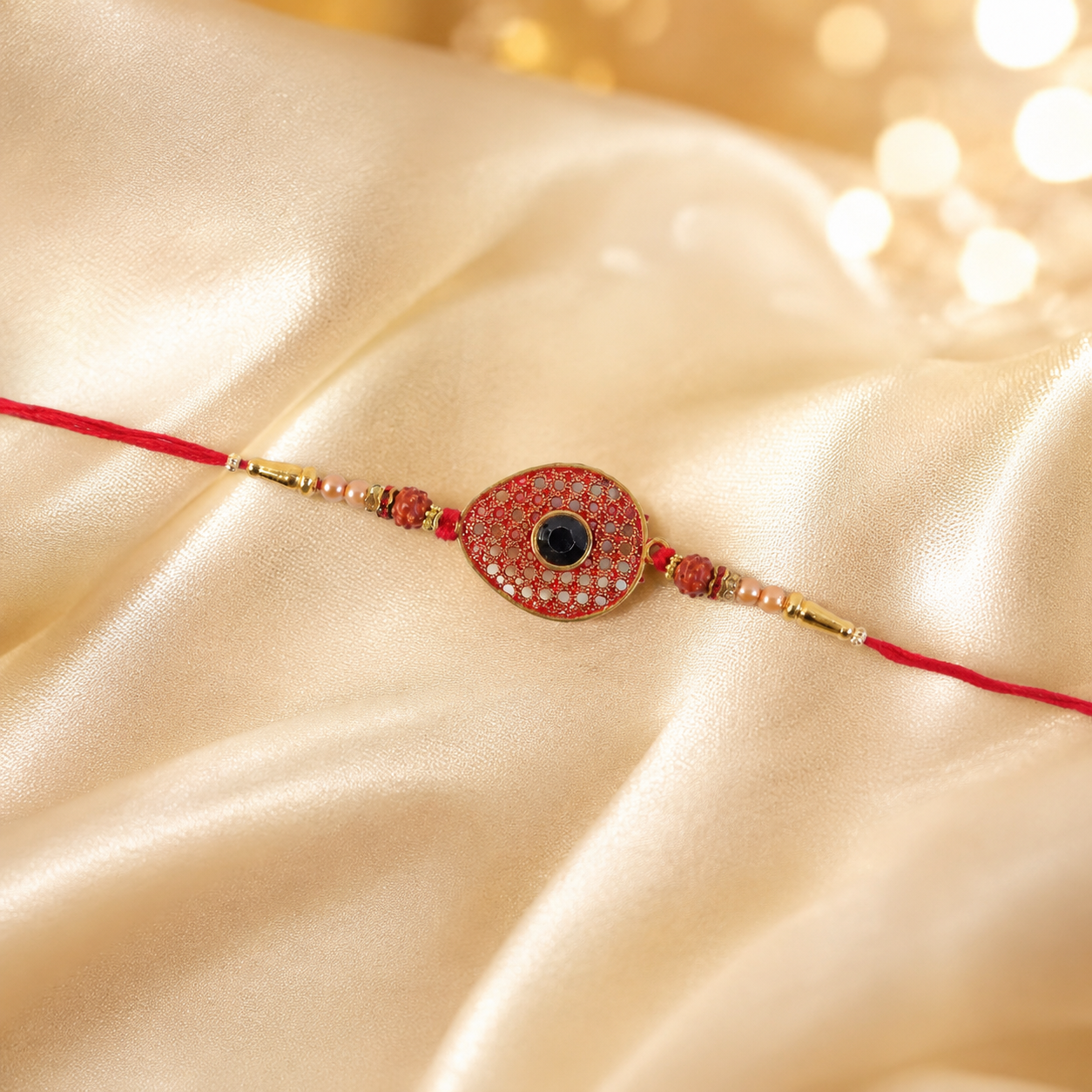 Beautifully crafted designer Rakhi for brother with detailed finishing