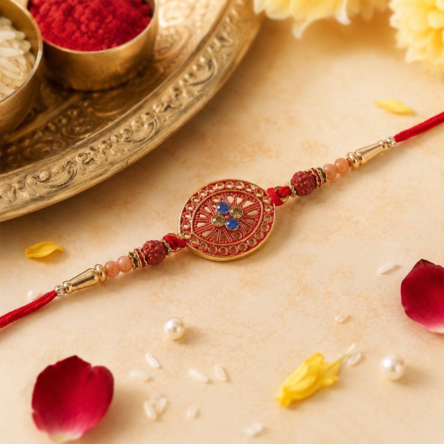 Colorful traditional Rakhi, perfect for Raksha Bandhan celebrations