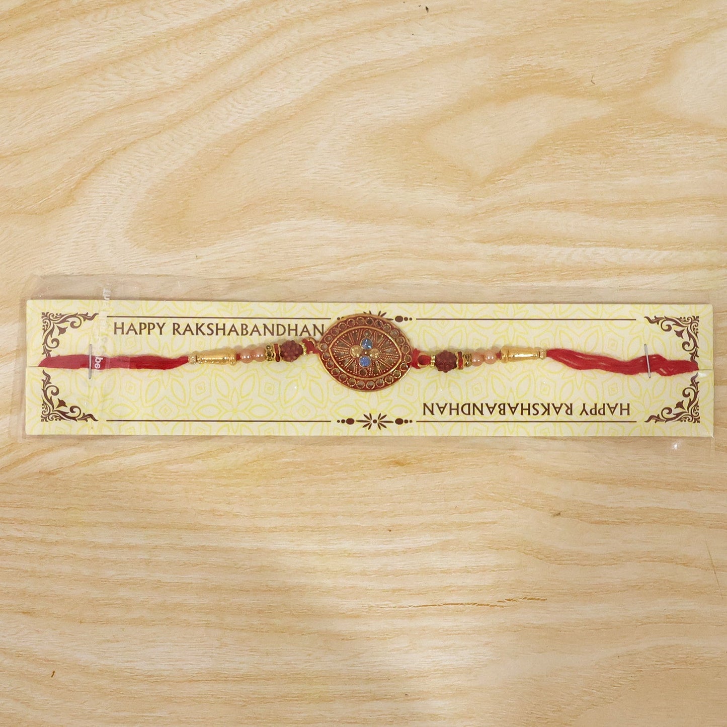 Beautiful decorative Rakhi with lightweight thread for comfortable wear