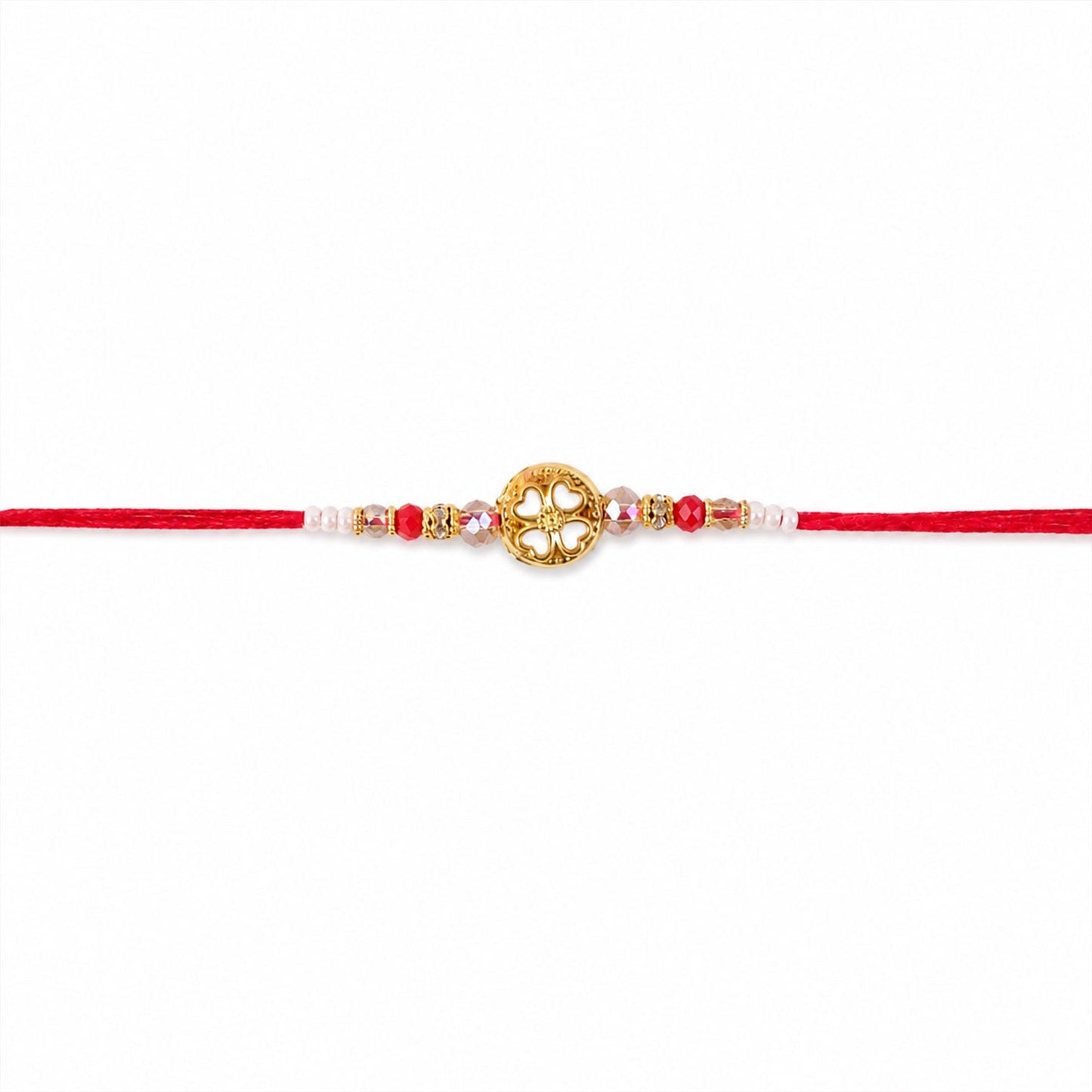 Beautiful golden floral Rakhi with adjustable thread for brother this Rakshabandhan