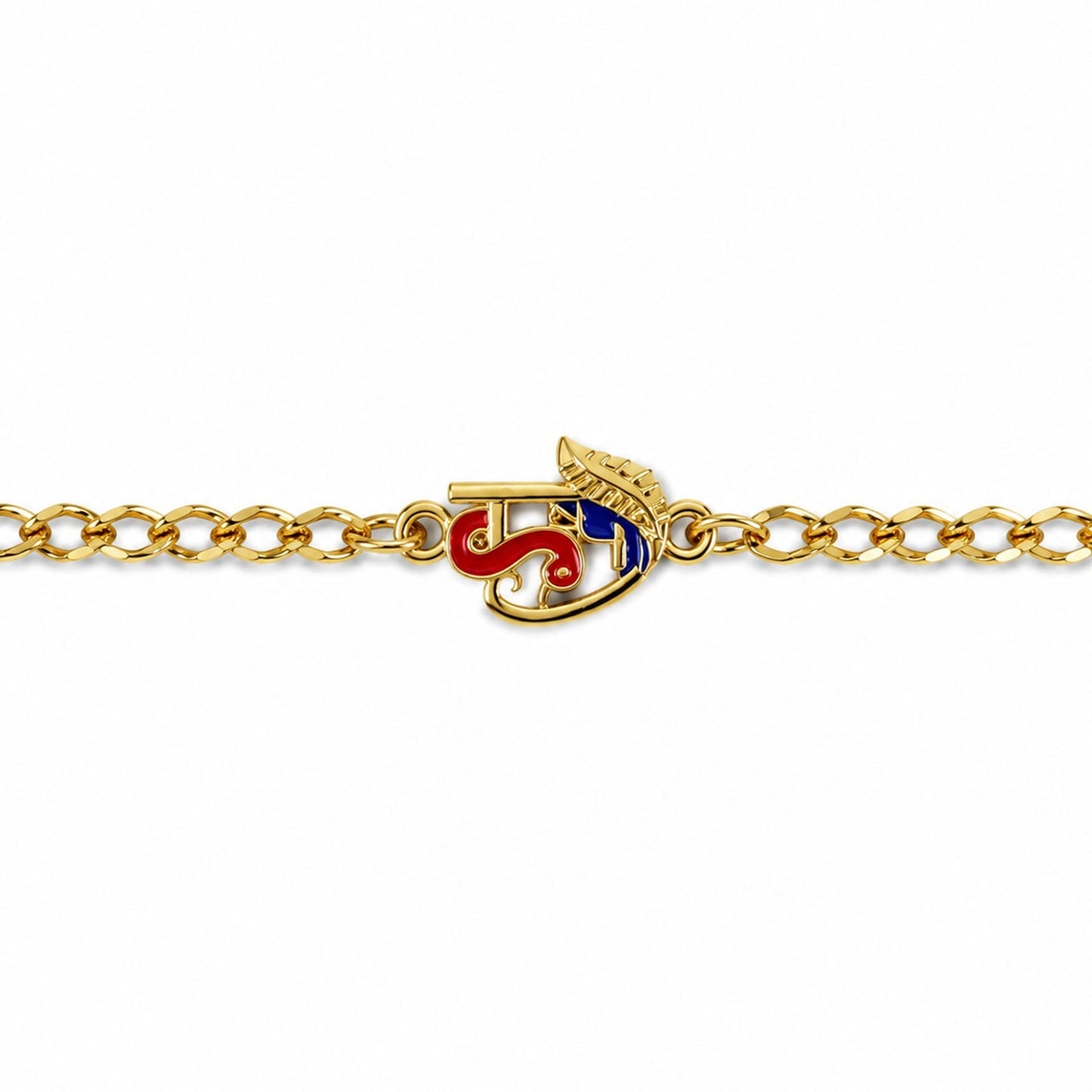 Detailed finishing on vibrant red and blue enamel rakhi