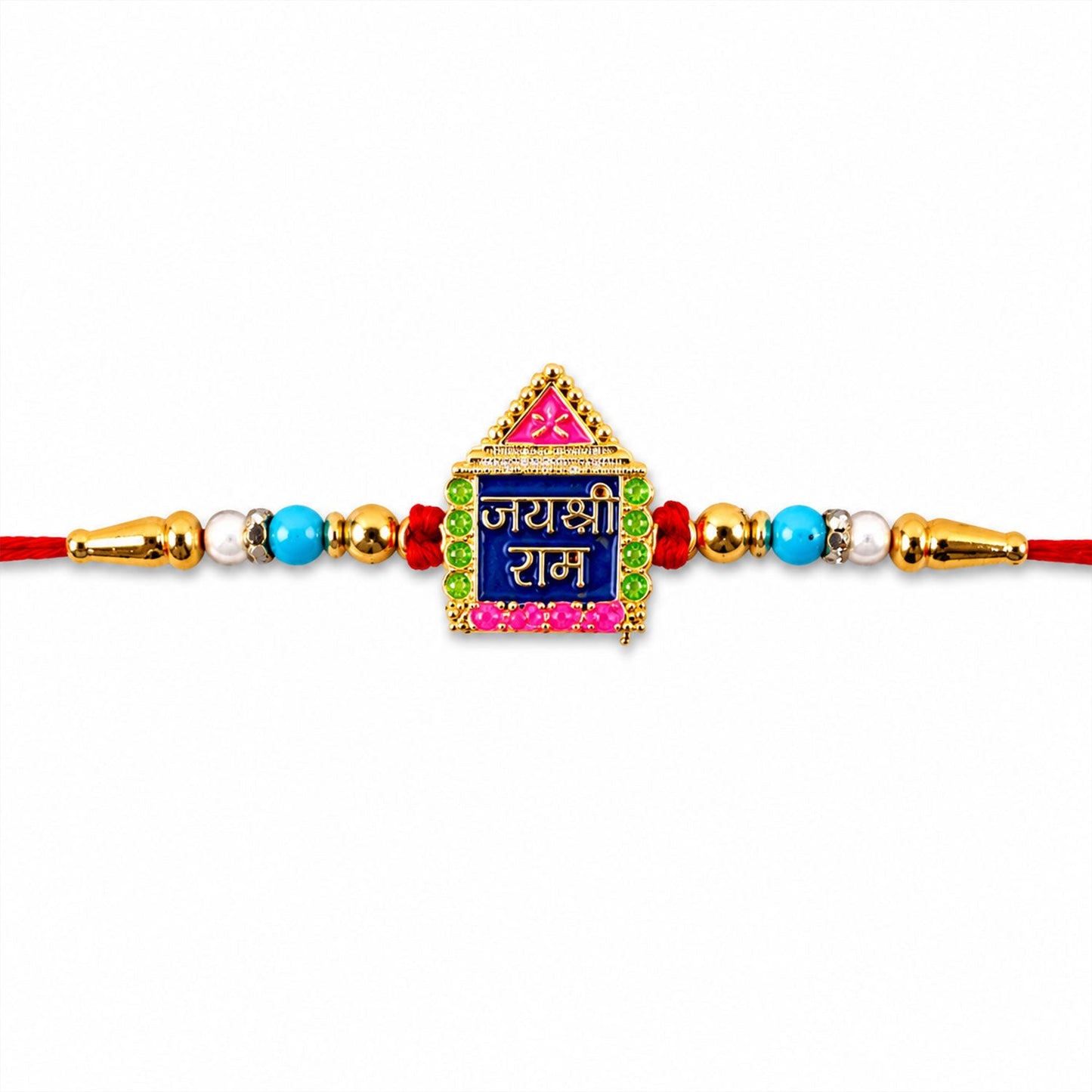 Multi-color Jai Shree Ram Rakhi, perfect for celebrating the bond of brotherhood