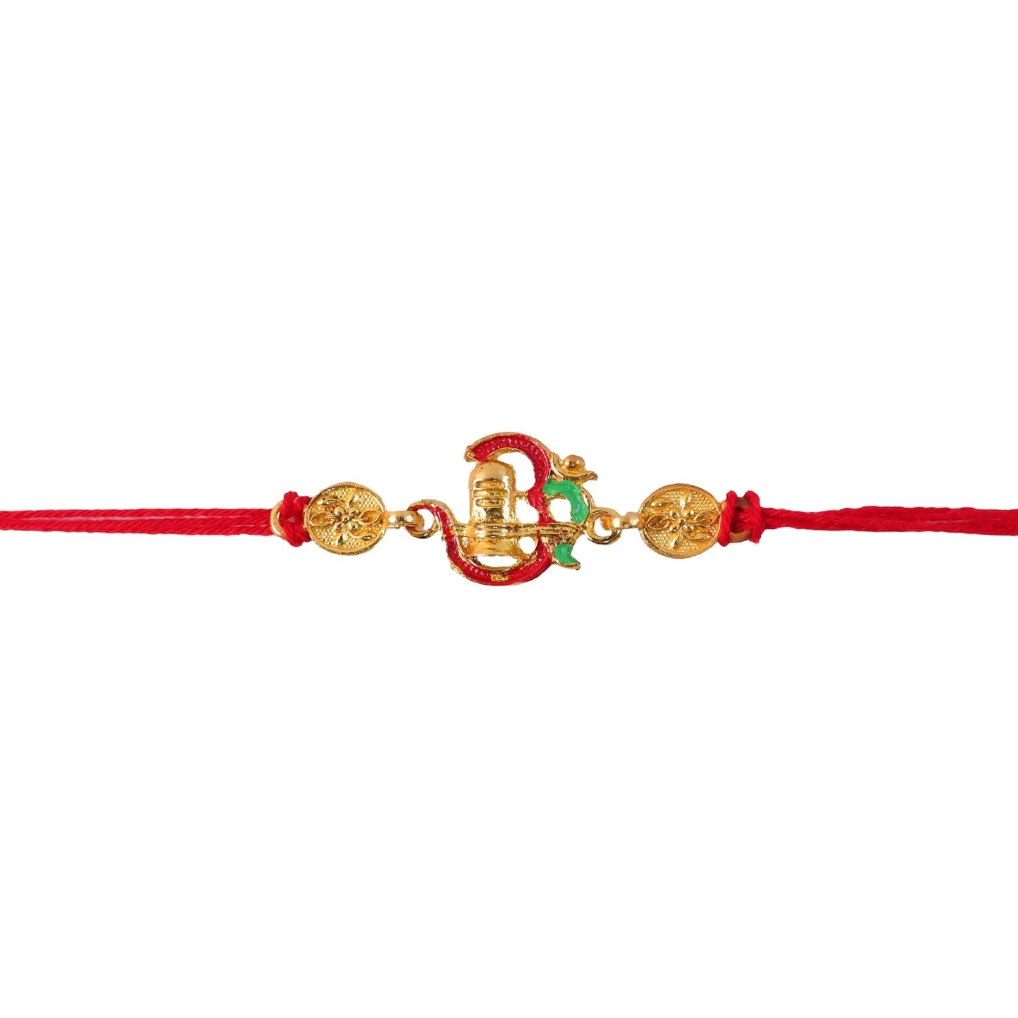 Side angle of Shivling Rakhi showing comfortable thread