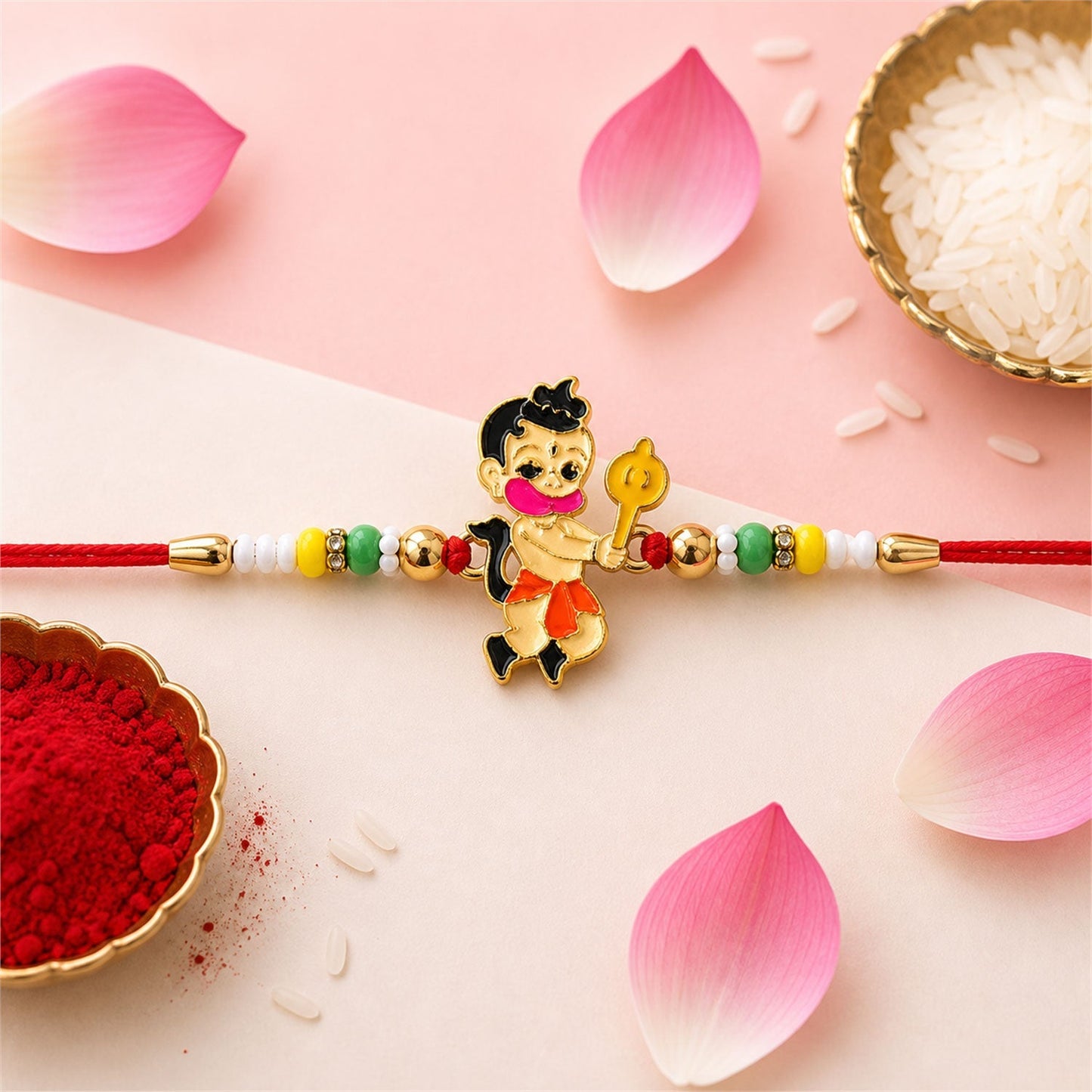 Beautiful Bal Hanuman Rakhi with traditional craftsmanship