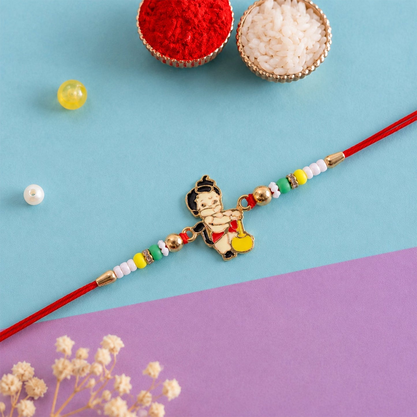 Designer Hanuman bead Rakhi, ideal for brothers during Raksha Bandhan