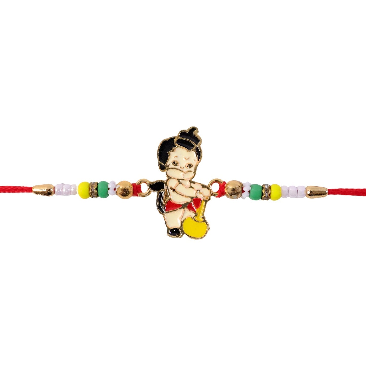 Colorful multicolor Rakhi with beads and thread, suitable for brothers of all ages