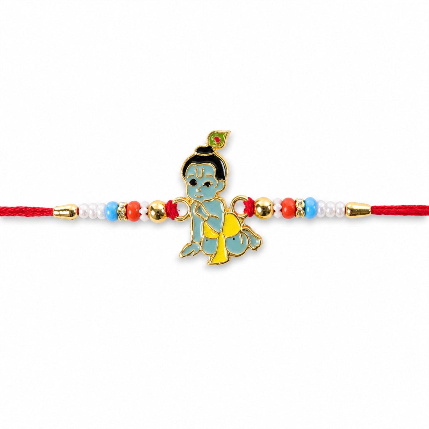 Festive Blue enamel multicolor Rakhi for brothers