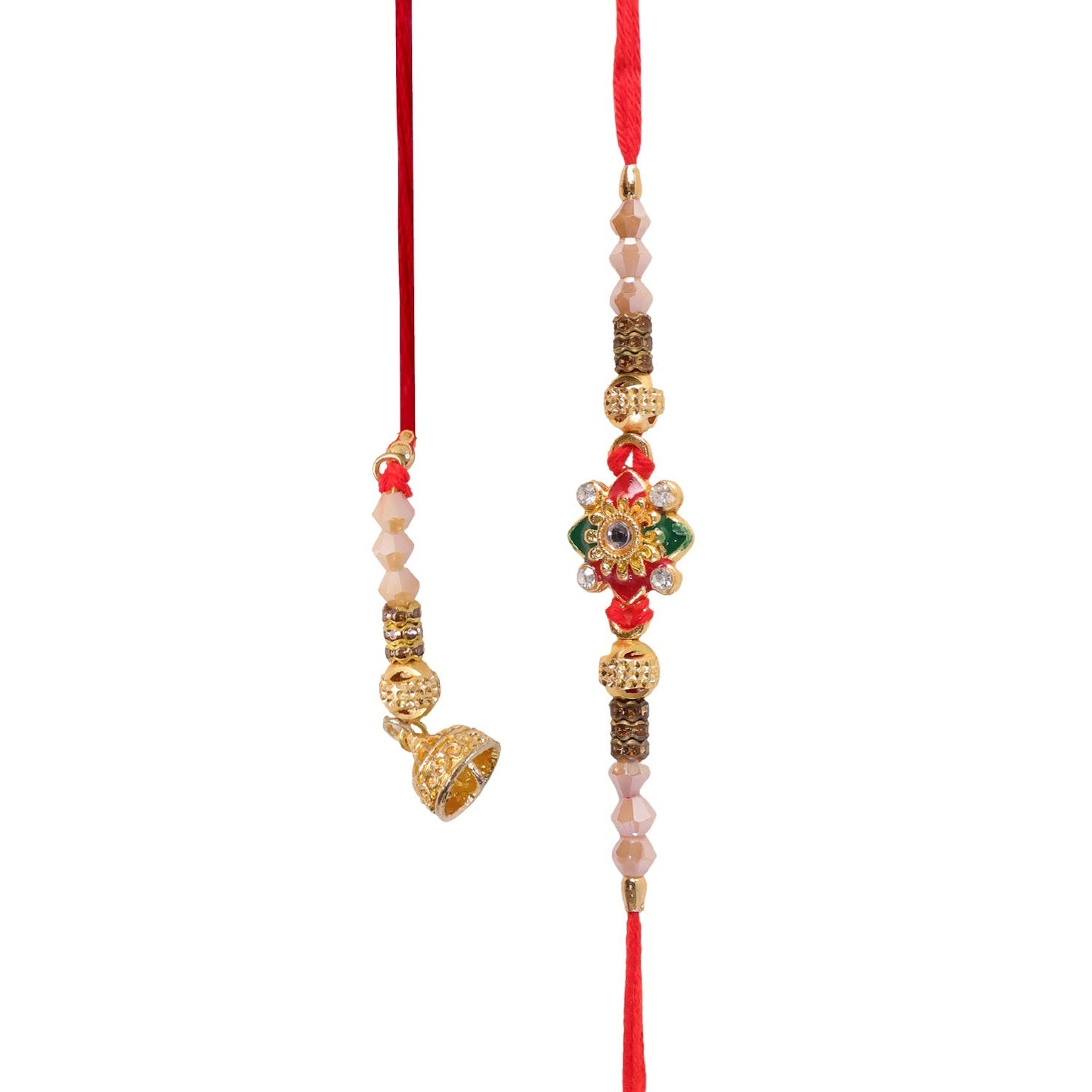 Festive Bhaiya Bhabhi Rakhi with vibrant colors and sparkling details.