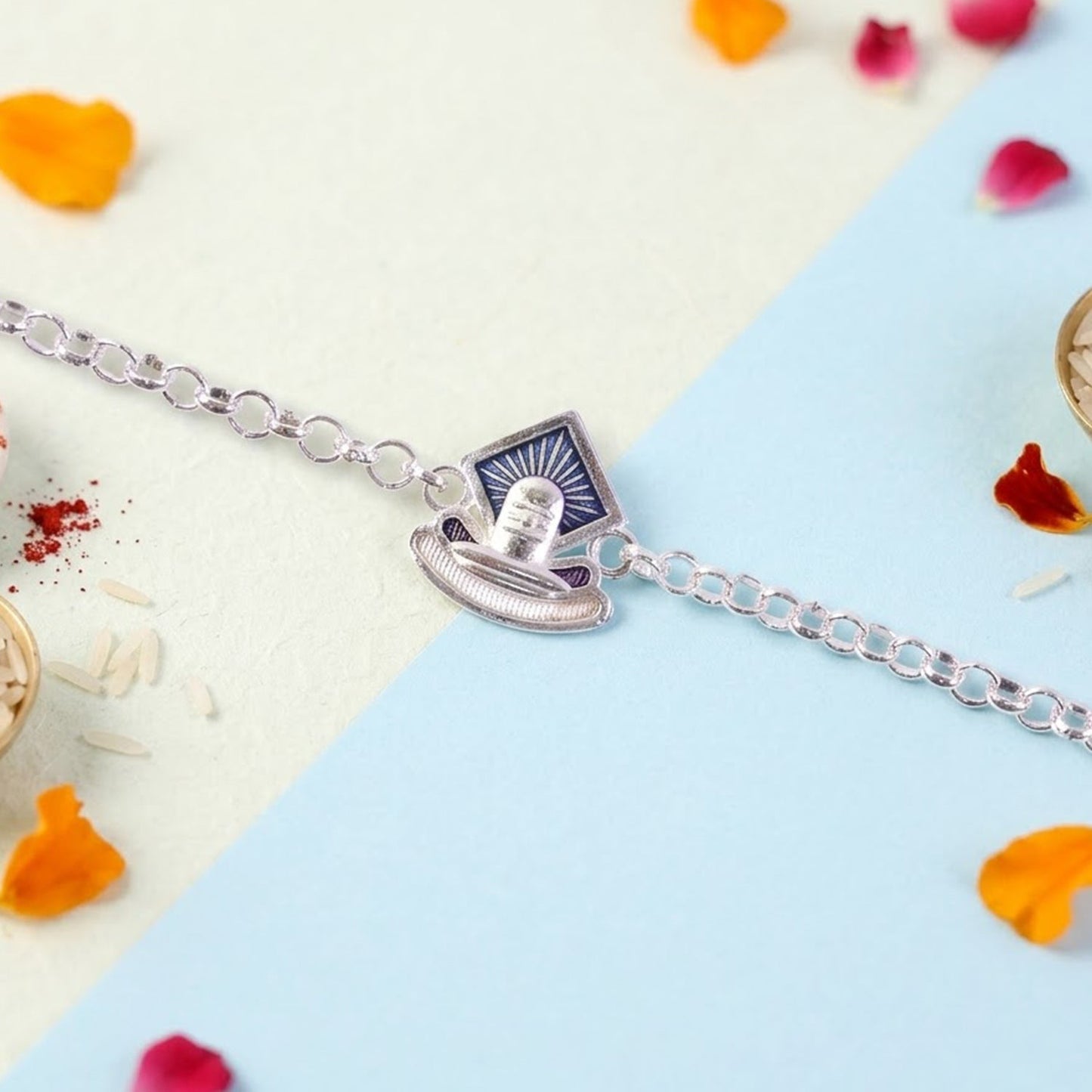 Stylish Shiv Lingam enamel bracelet Rakhi perfect for Raksha Bandhan