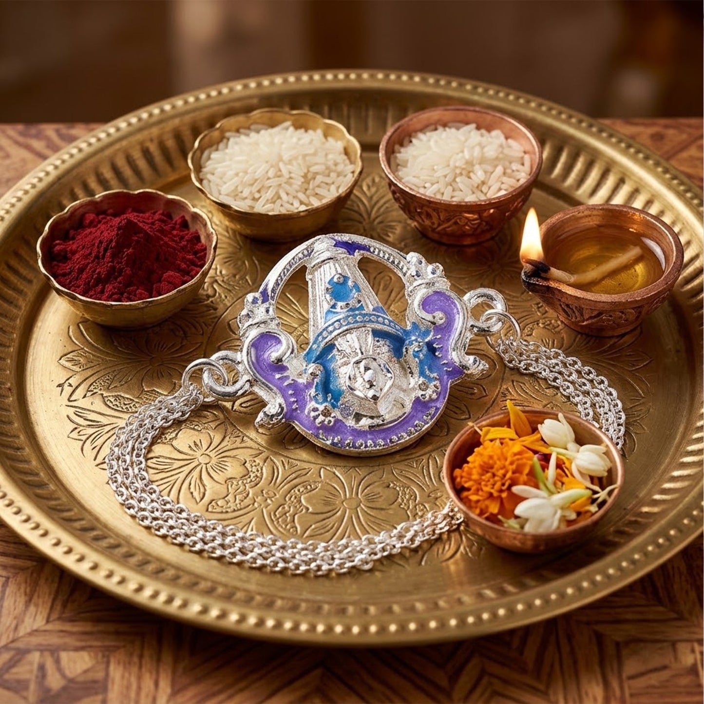 Beautiful Rakhi for brother, traditional design with contemporary appeal