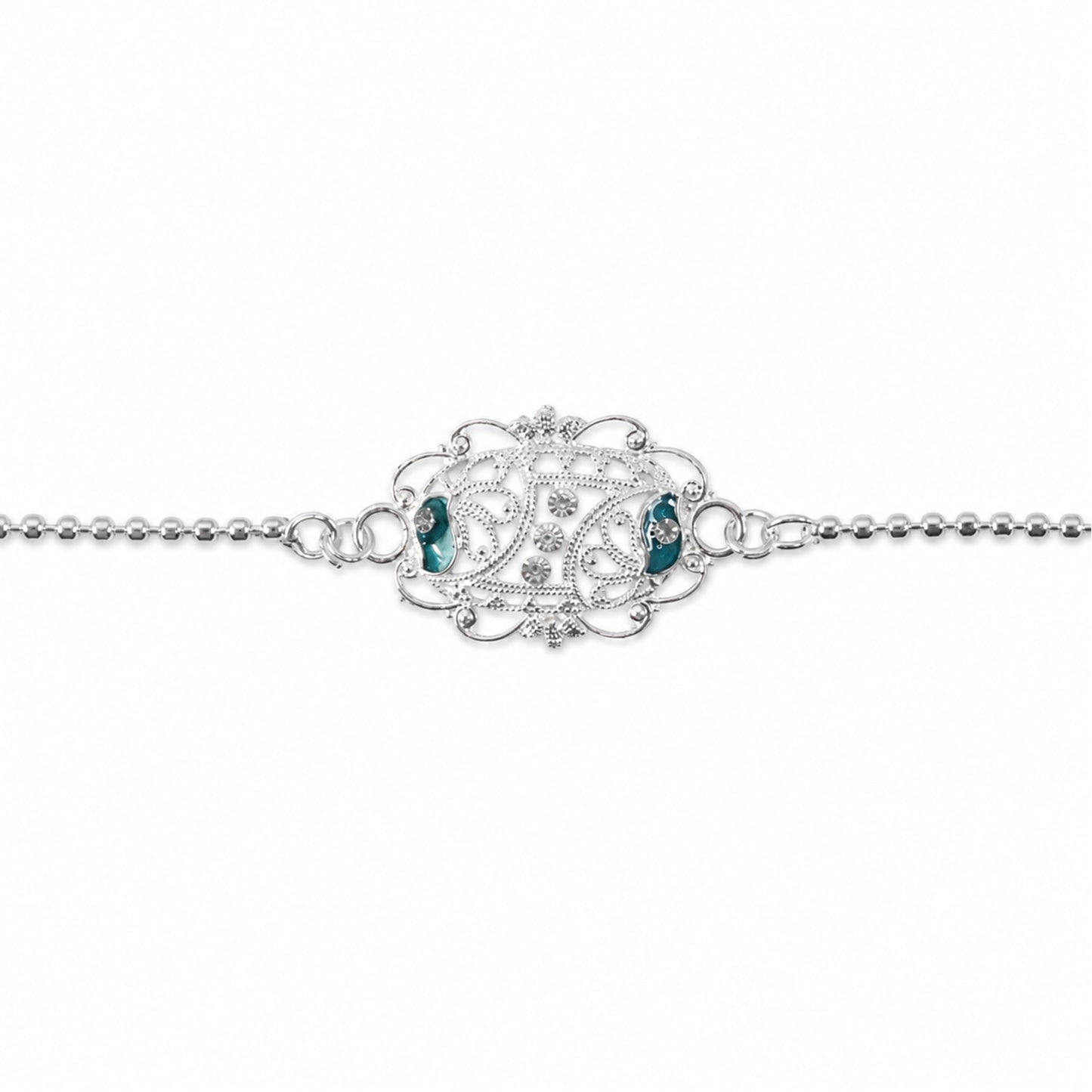 Beautifully crafted enamel stone charm Rakhi for Raksha Bandhan celebration