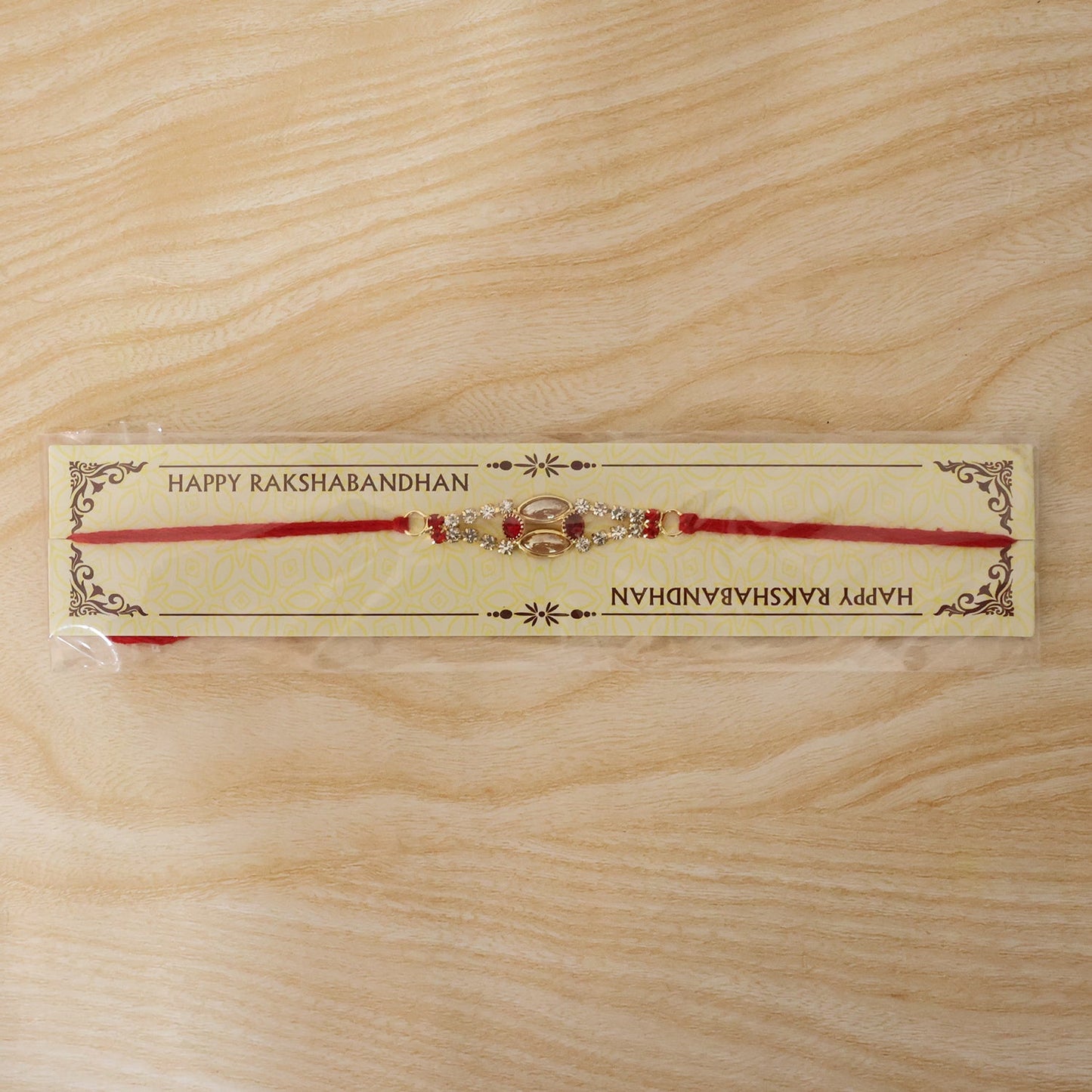 Bracelet presented in gift packaging for Raksha Bandhan.