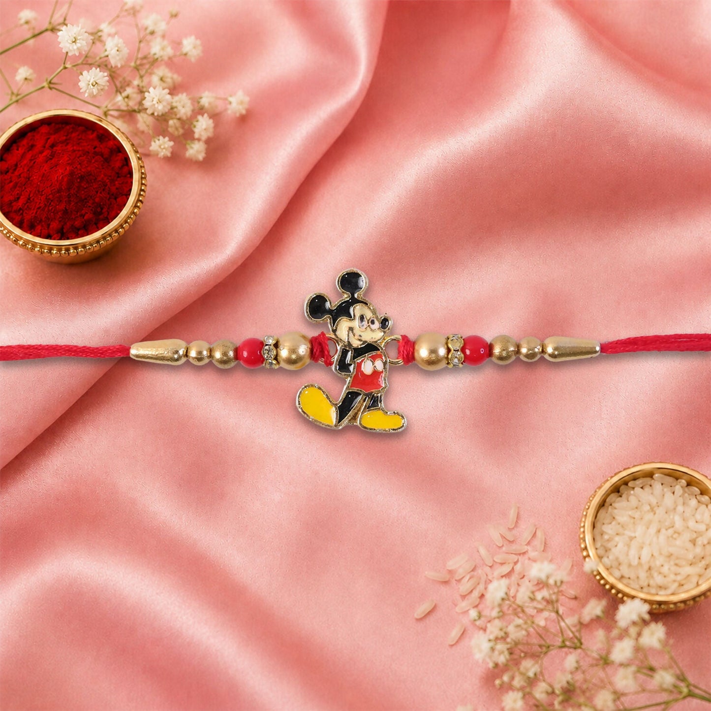 Festive Mickey Mouse Rakhi suitable for brothers of all ages