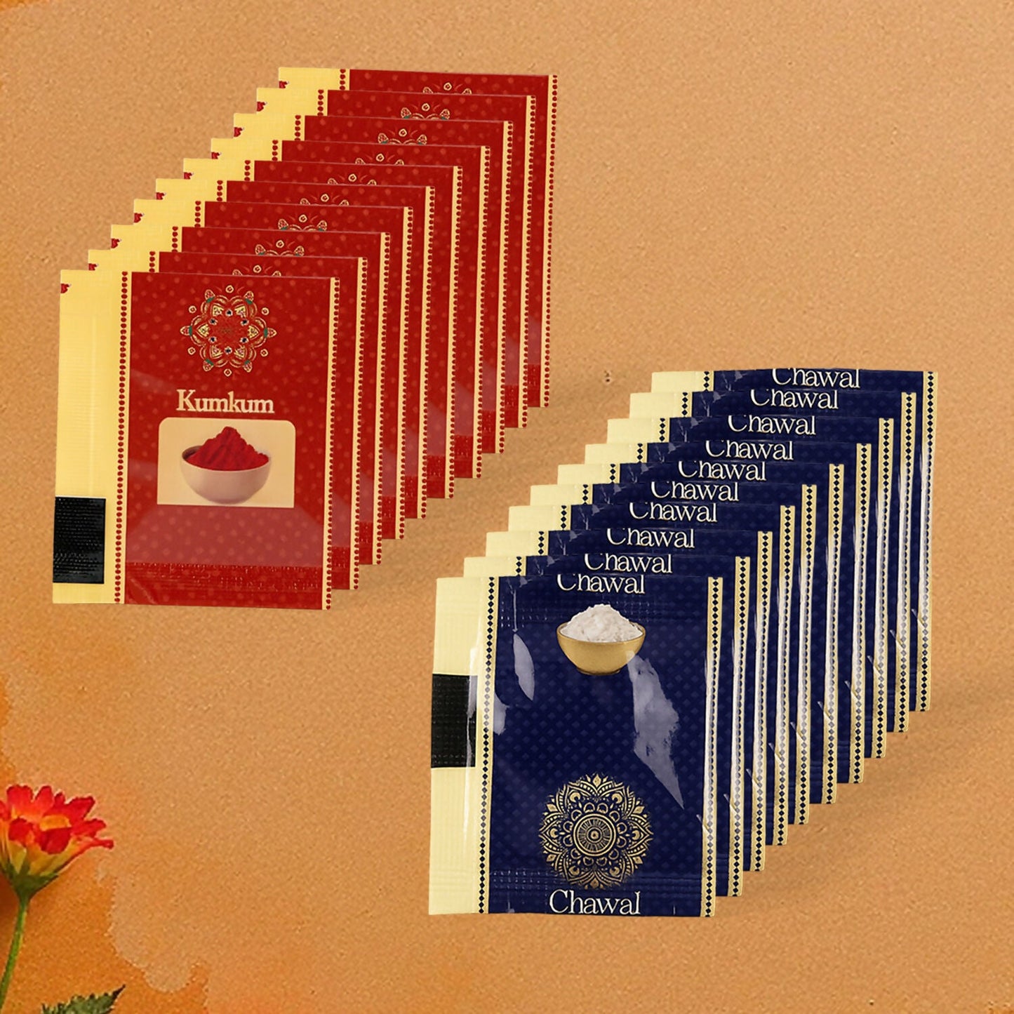Chawal rice packets included in traditional festive ritual set
