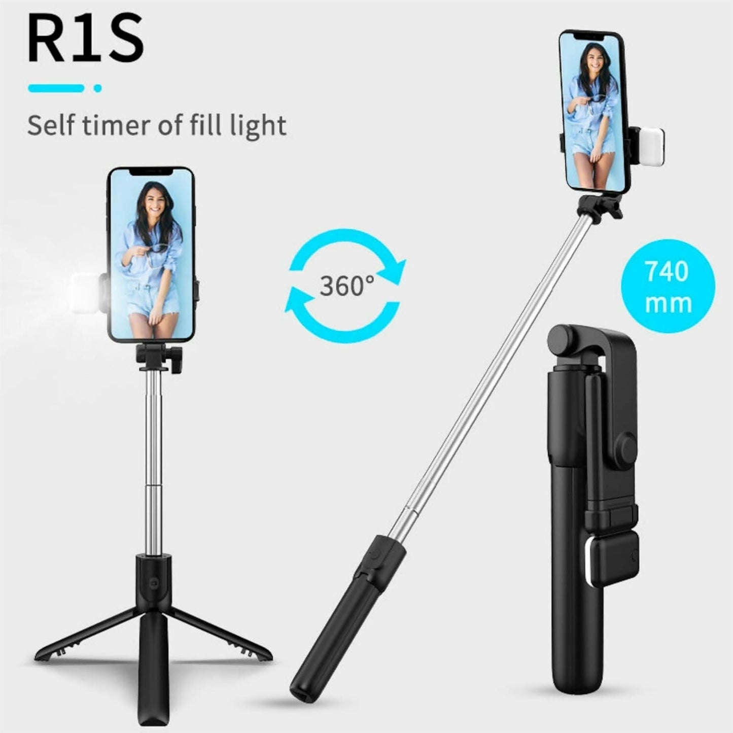 DeoDap RLS 3-in-1 Selfie Stick Tripod - lifestyle